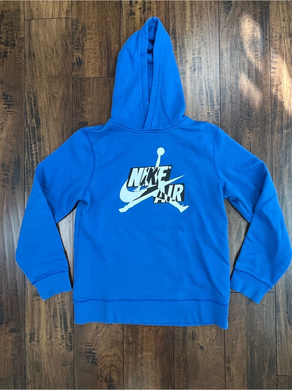 NIKE Air Jordan Blue Pull Over Hoodie Basketball Size Youth XL (13-15 Yrs)